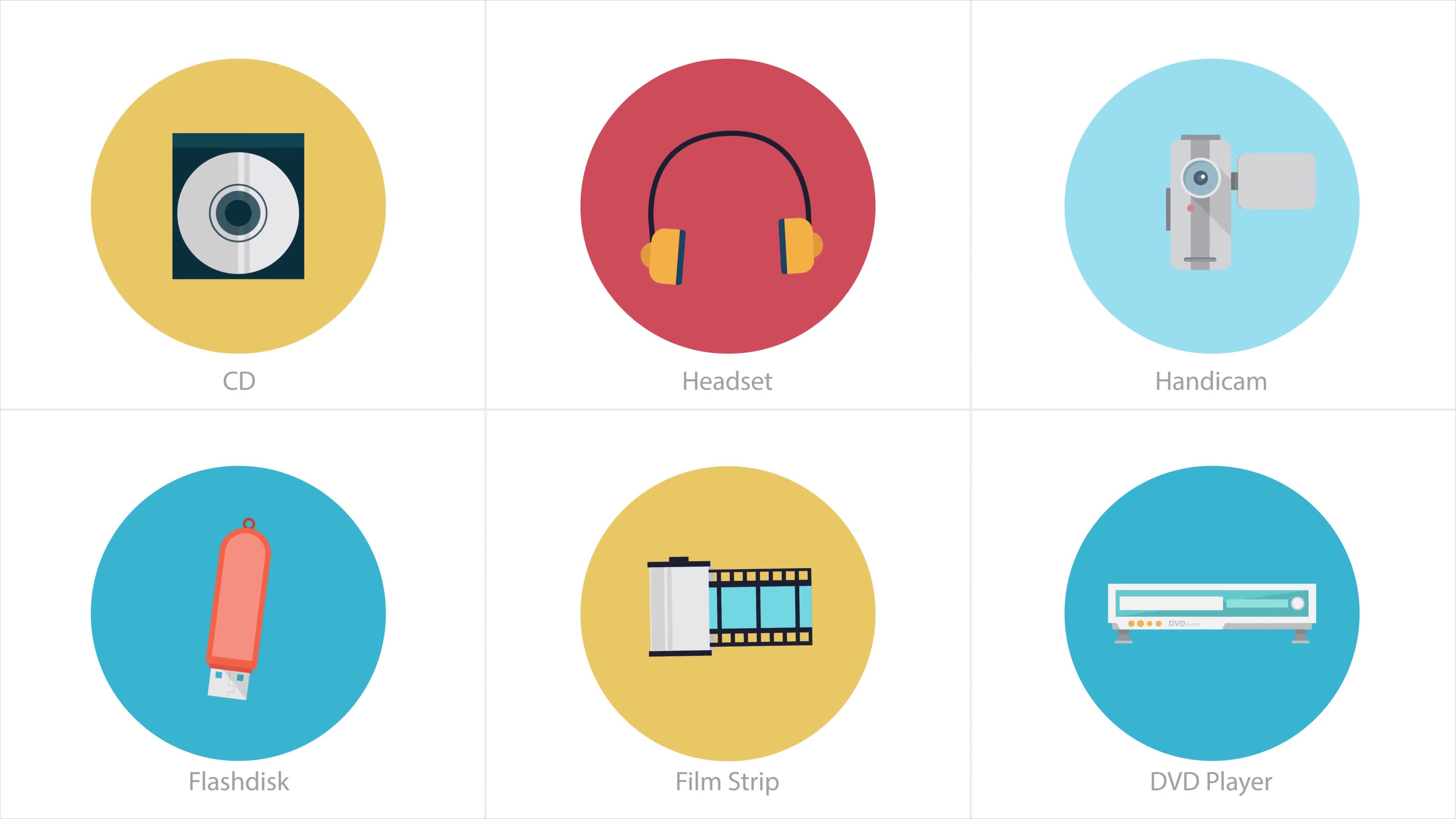 Multimedia Animated Icons | After Effects Videohive 39471738 After Effects Image 6