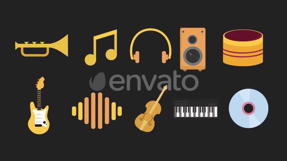 Music Animated Icons Videohive 33568593 Motion Graphics Image 1