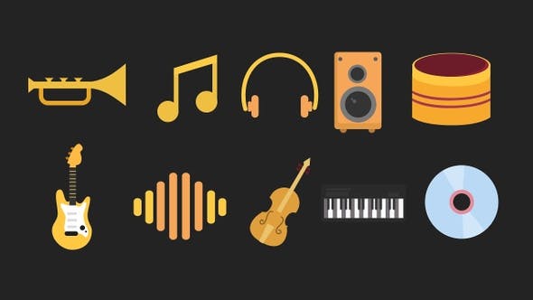 Music Animated Icons - Videohive Download 33568593