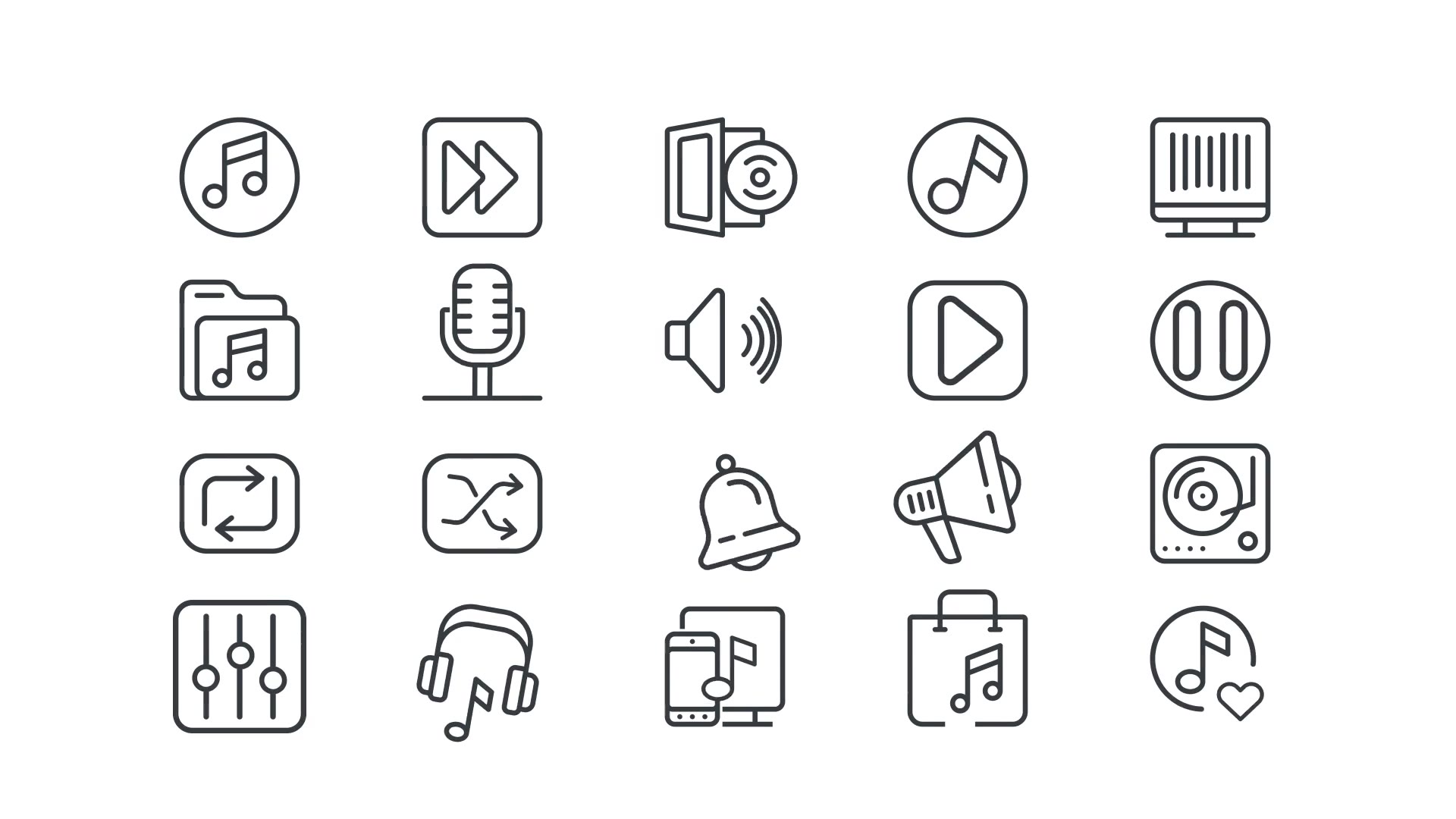 Music & Audio User Interface Icons Videohive 34274877 After Effects Image 6