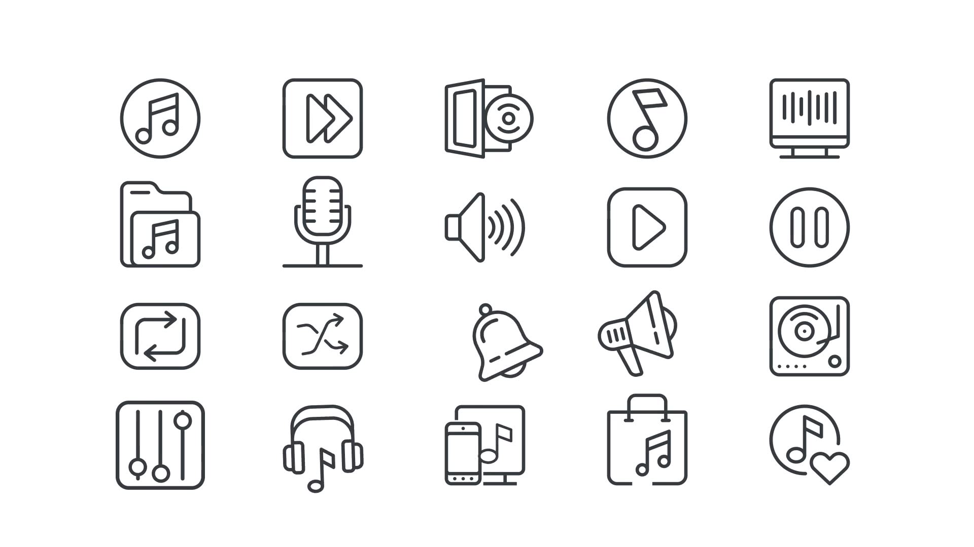 Music & Audio User Interface Icons Videohive 34274877 After Effects Image 7