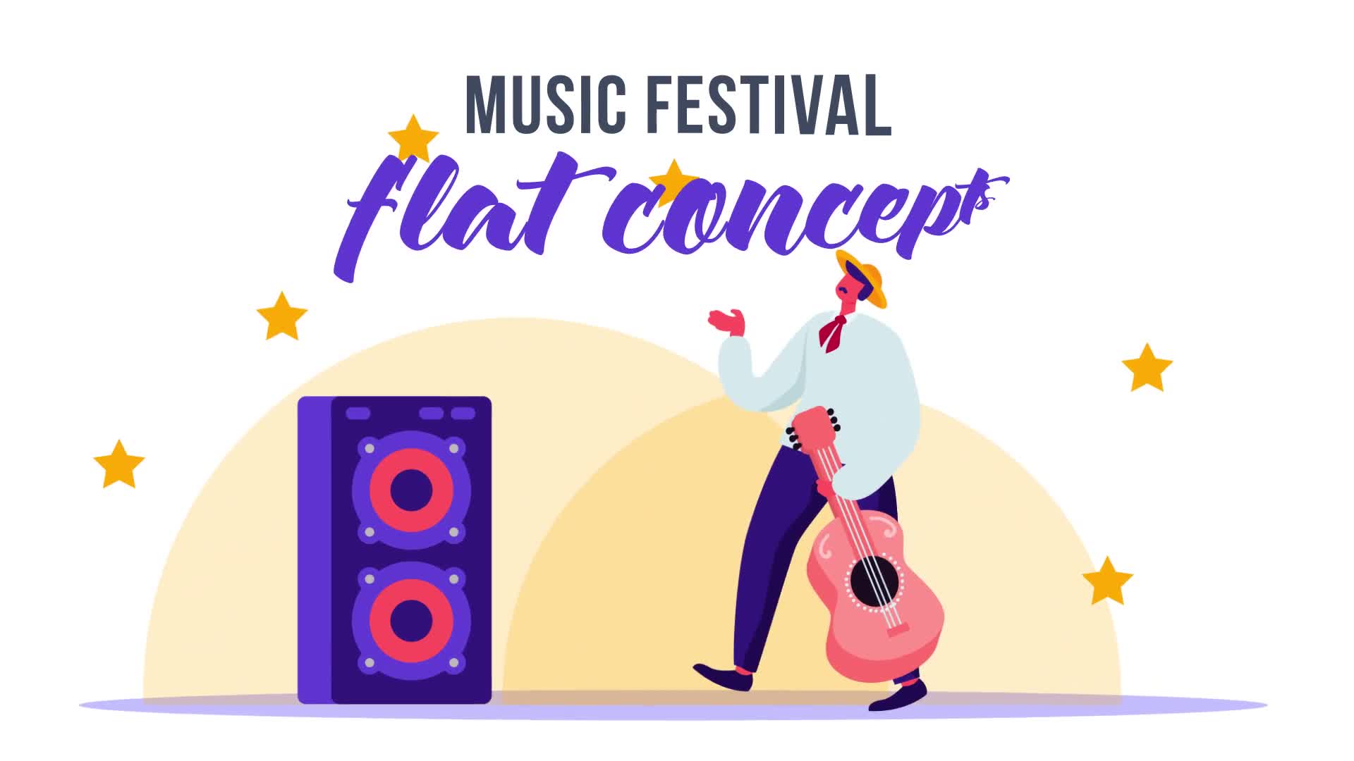 Music festival Flat Concept Videohive 33124765 After Effects Image 1