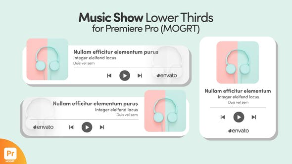 Music Show Lower Thirds for Premiere Pro - 34610827 Videohive Download