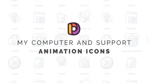 My computer and support Animation Icons - Videohive Download 32812680