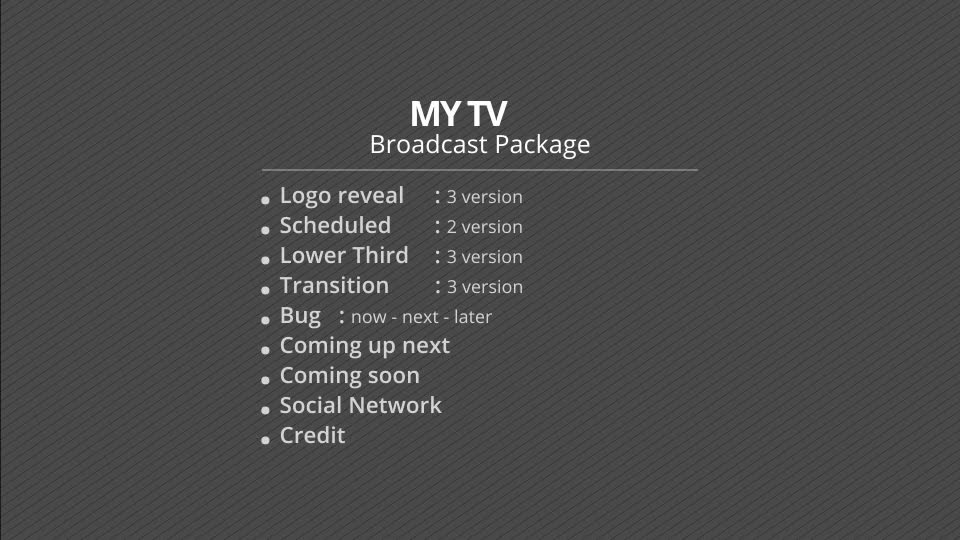 My TV Broadcast Package Videohive 10327802 After Effects Image 1