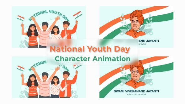 National Youth Day Explainer Animation Scene - Videohive Download 38195692
