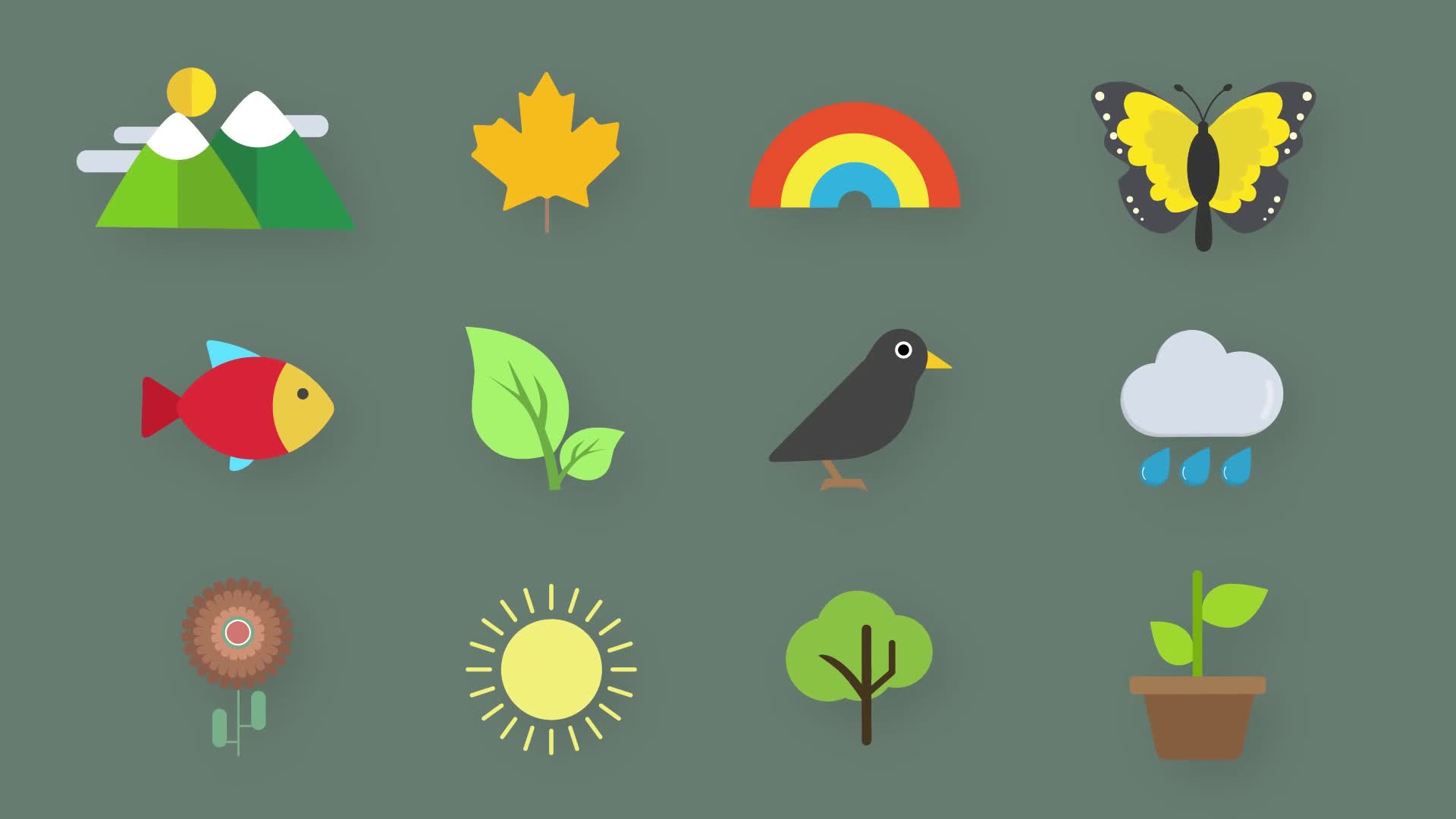 Nature Animated Icons Videohive 33560467 After Effects Image 1