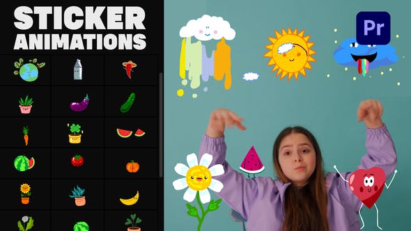 Nature Emoji Stickers Animations | Premiere Pro MOGRT - 33610554 Download Videohive