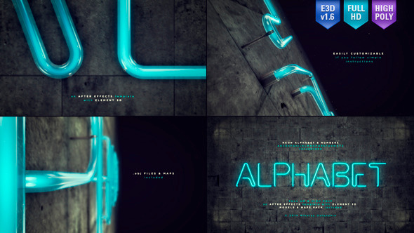 Neon Alphabet & Numbers - Download Videohive 6552366