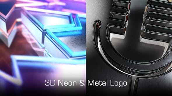 Neon And Metal Logo Intro - Download 42005681 Videohive
