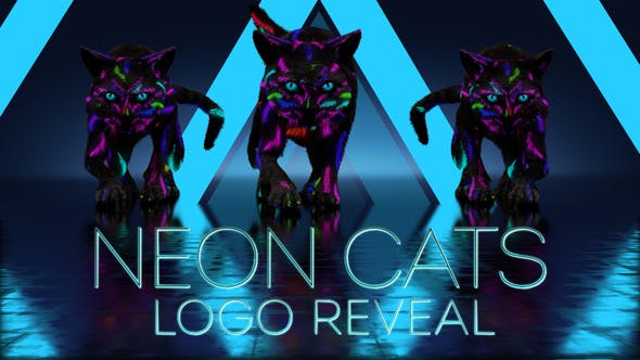 Neon Cats Logo Reveal - Videohive Download 26778906