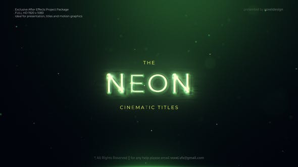 Neon Cinematic Titles - Videohive Download 32193767