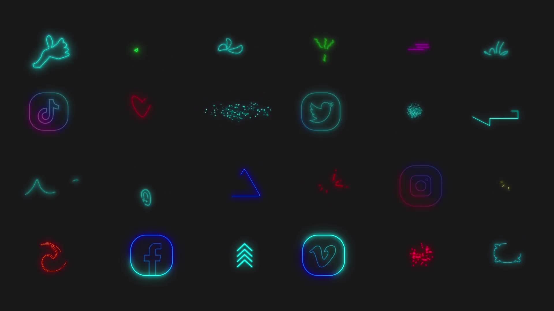 Neon Elements Pack Videohive 34320570 Apple Motion Image 1
