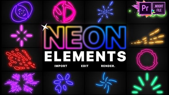Neon Elements | Premiere Pro MOGRT - 24569902 Videohive Download
