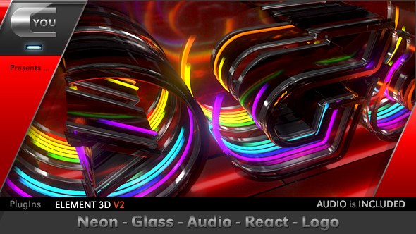 Neon Glass Audio React Logo - Download Videohive 19640892