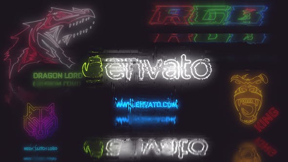 Neon Glitch Logo - Videohive Download 31825512