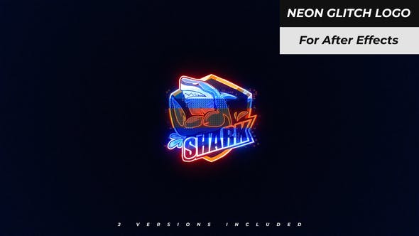 Neon Glitch Logo - Videohive Download 37569624