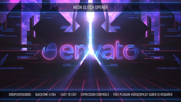 Neon Glitch Opener - 27253842 Download Videohive