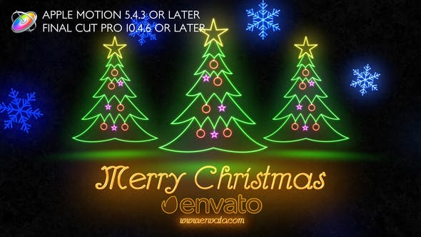 Neon Light Christmas Apple Motion - 25049238 Download Videohive