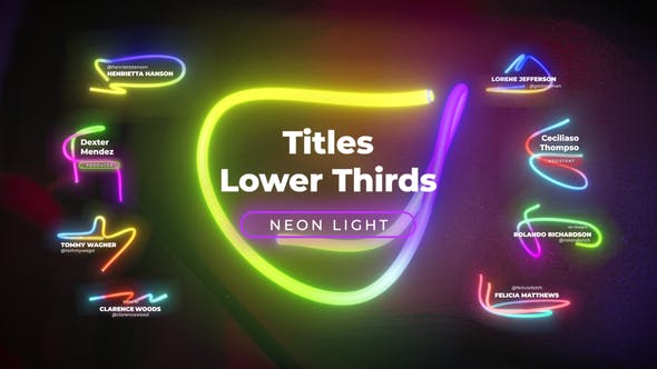 Neon Light Lower Thirds 3 - 26317763 Videohive Download