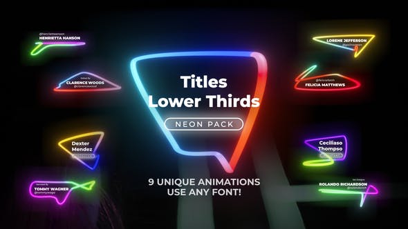 Neon Light Lower Thirds 6 - Download 26307366 Videohive