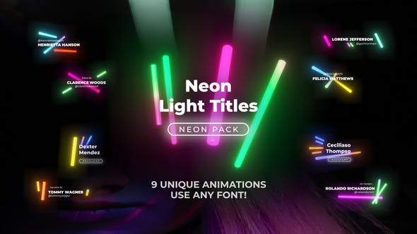 Neon Light Titles 5 - 26306566 Download Videohive