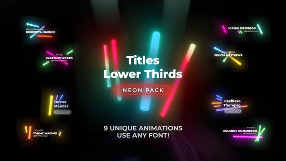 Neon Light Titles 5 - 26317715 Videohive Download
