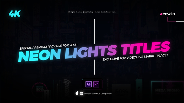 Neon Lights Titles 4K - Download Videohive 22429324
