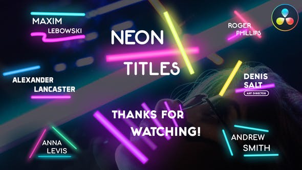 Neon Lights Titles | DaVinci Resolve - 36890302 Videohive Download