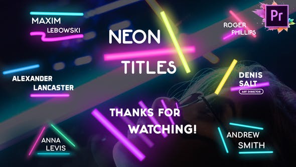 Neon Lights Titles | Premiere Pro MOGRT - 25943502 Videohive Download