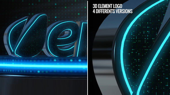 Neon Logo With LED Element 3D - Download Videohive 6525640