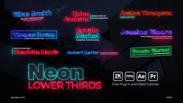 Neon Lower Thirds - 31666572 Videohive Download