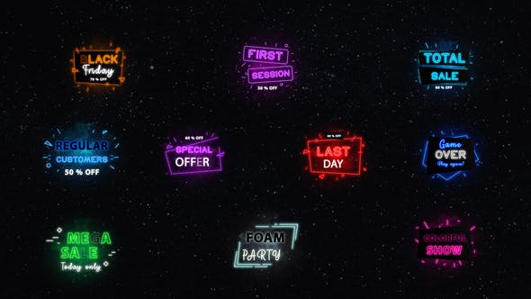 Neon Sale Titles || After Effects - 32079757 Videohive Download