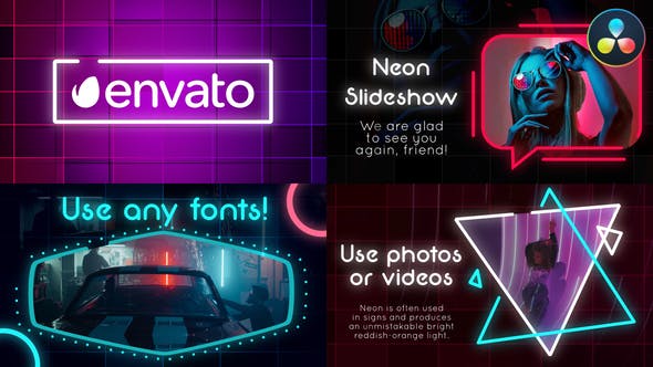 Neon Slideshow for DaVinci Resolve - Download 38600958 Videohive