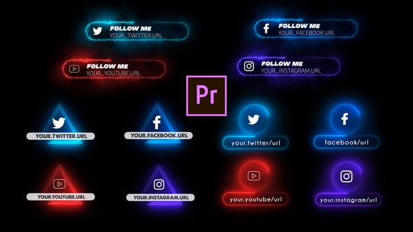 Neon Social Media Lower Thirds - Download 26317031 Videohive