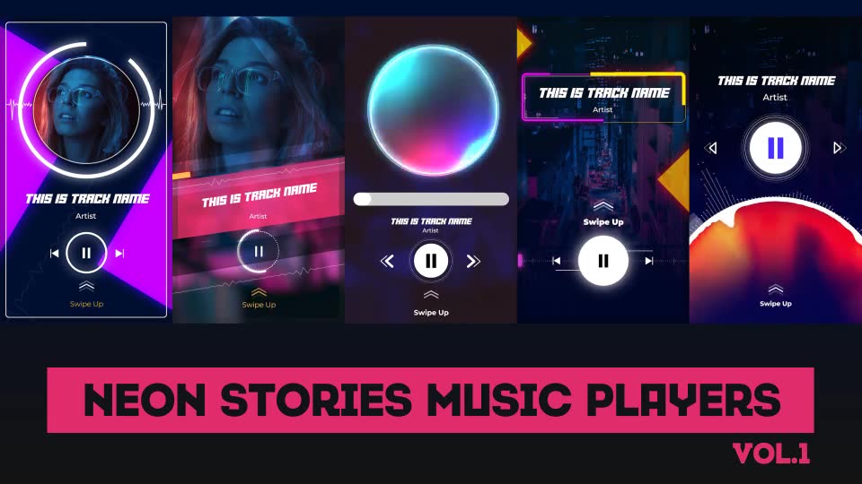 Neon Stories Music Players Videohive 25502722 After Effects Image 2