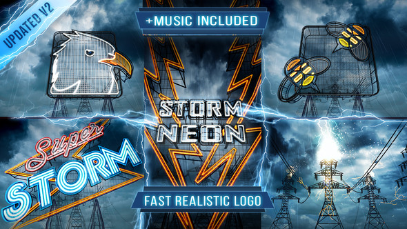 Neon Storm Logo Intro - Download Videohive 6812578