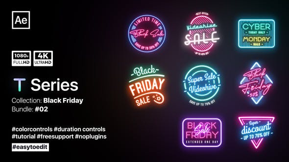 Neon Titles | Black Friday Sale - Videohive Download 34567200