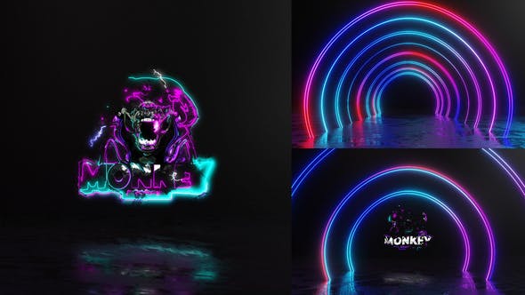 Neon Tunnel Electric Logo - 33283740 Videohive Download