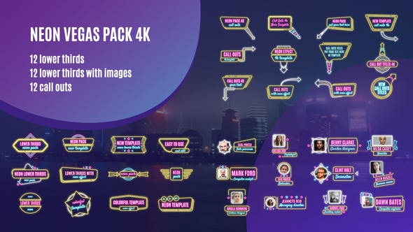 Neon Vegas Pack 4K - Videohive Download 33558977