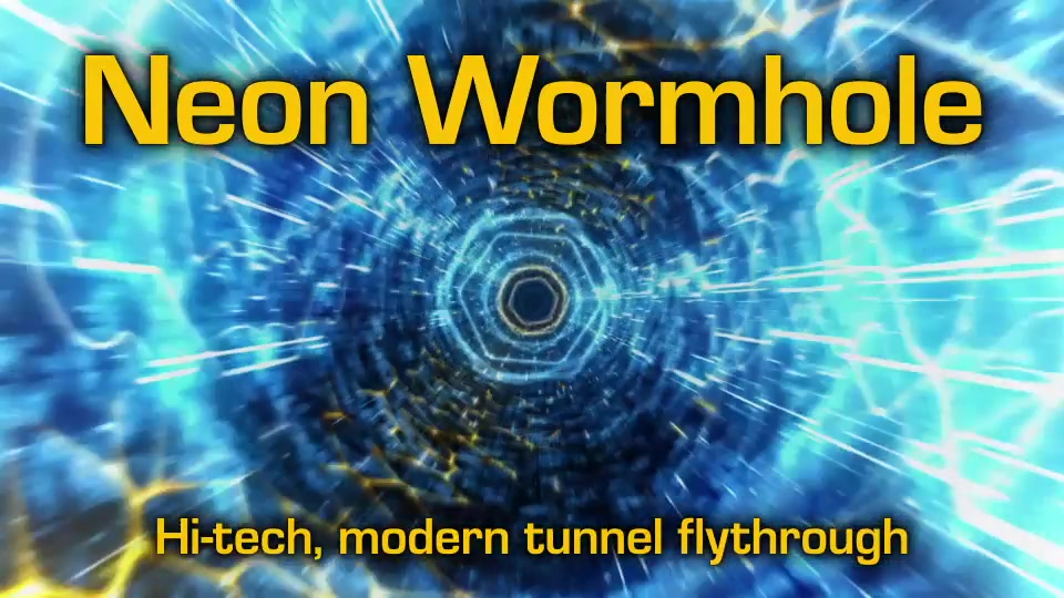 Neon Wormhole hi tech tunnel flythrough - Download Videohive 8126533