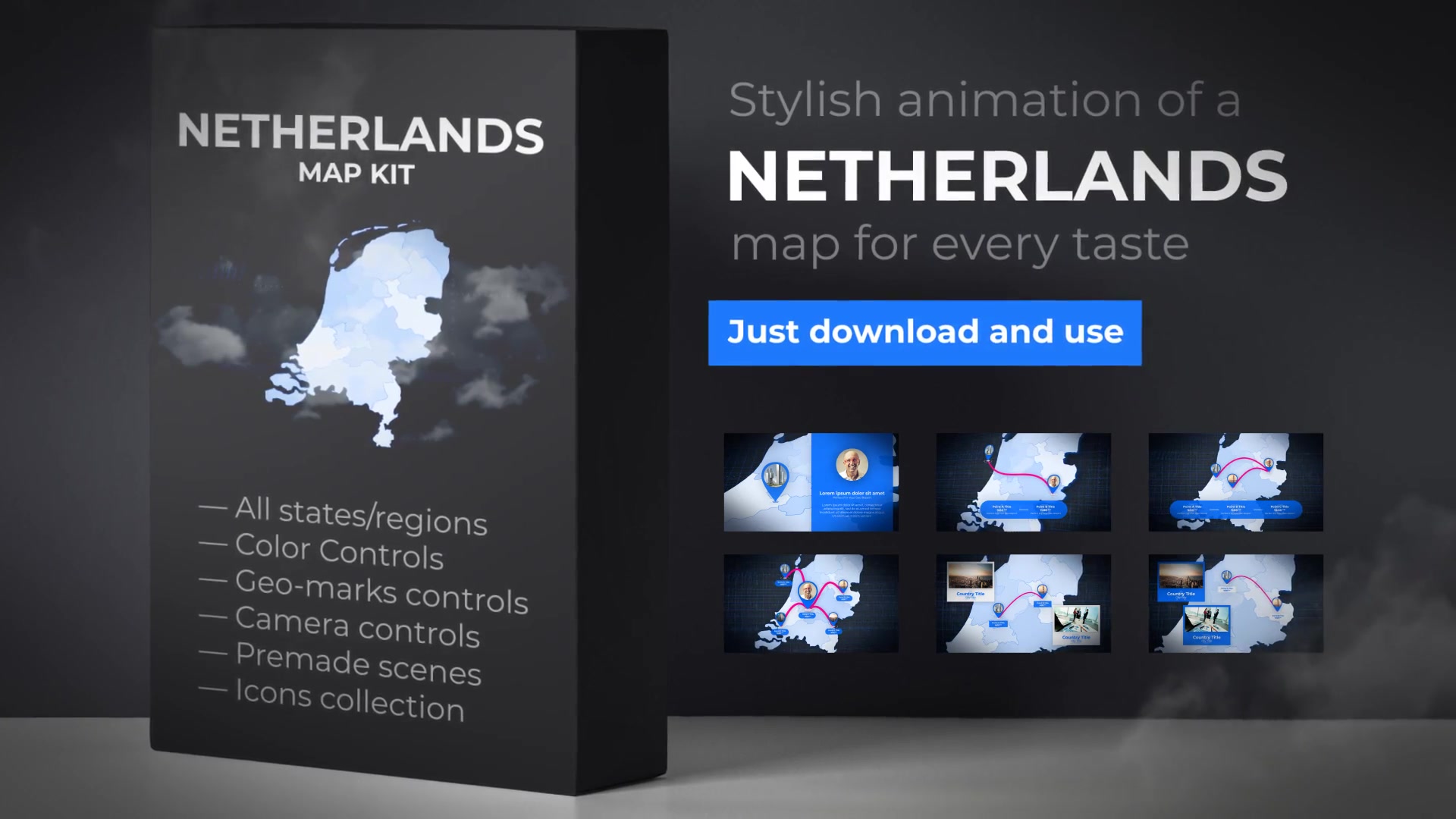 Netherlands Map Kit Kingdom of the Netherlands Map Videohive 24182673 After Effects Image 11