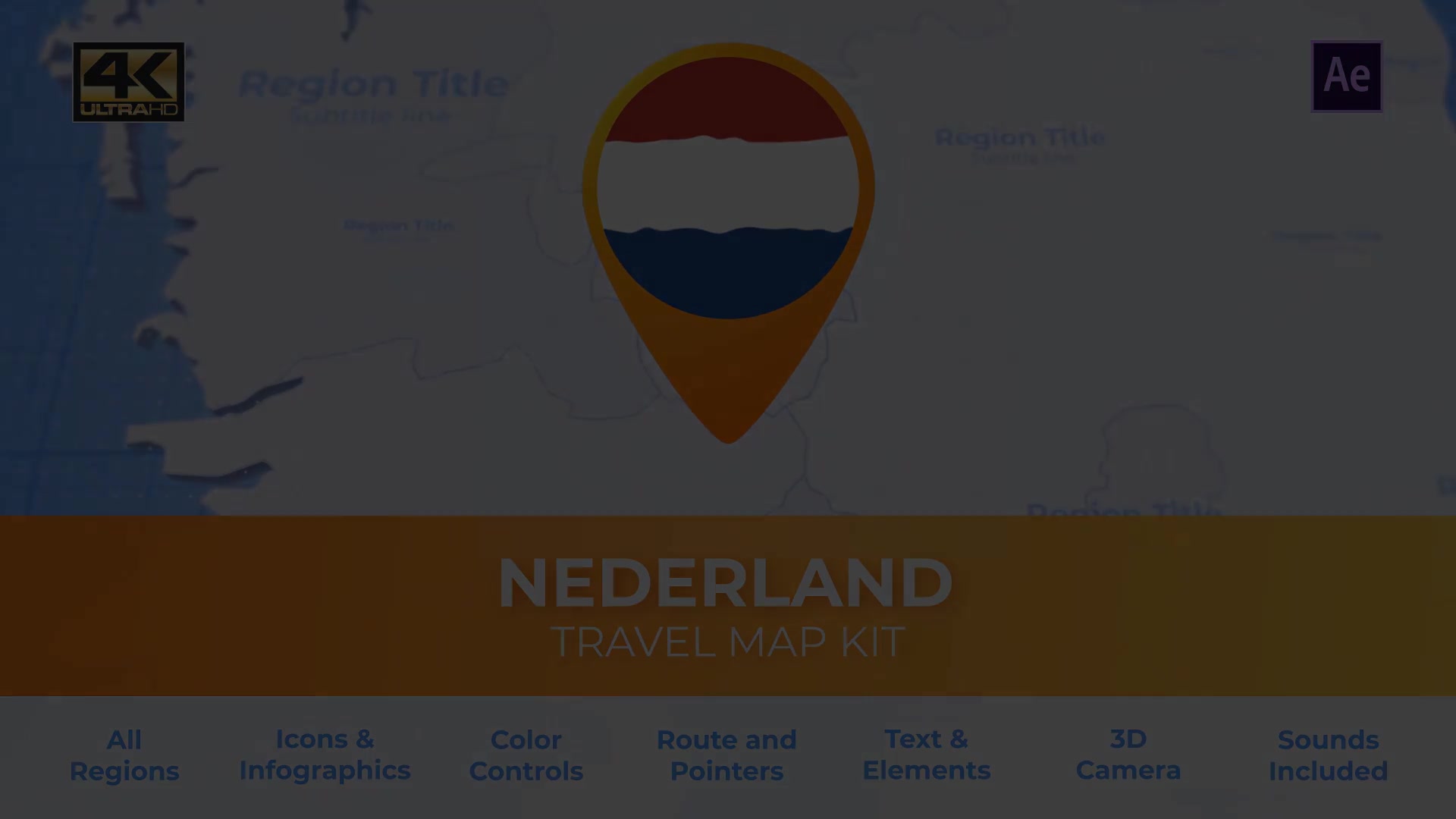 Netherlands Map Kit Nederland Travel Map Videohive 29912612 After Effects Image 6