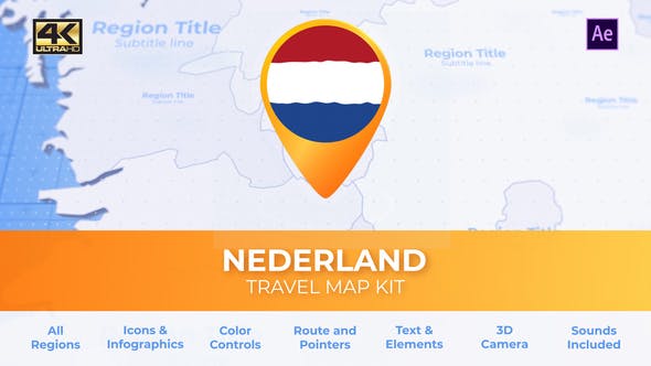 Netherlands Map Kit Nederland Travel Map - 29912612 Videohive Download