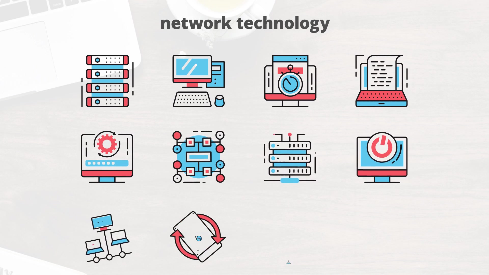 Network Technology – Thin Line Icons - Download Videohive 23455677