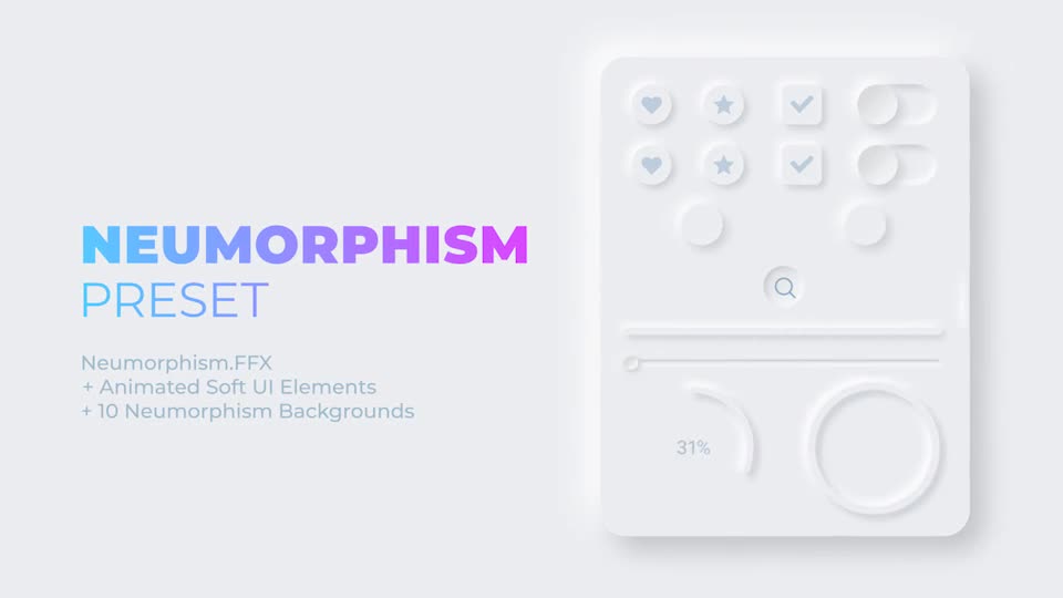 Neumorphism Preset + Soft UI Elements Videohive 27602648 After Effects Image 1