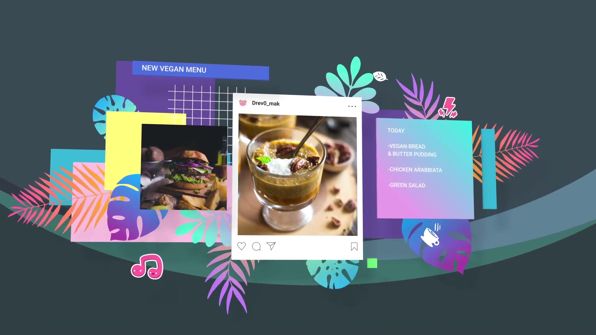 New Cafe Menu Promo/ Restaurant Video Wall/ Instafood/ Food Blog/ Kids Party/ Modern Display/ Bar Videohive 22989194 After Effects Image 8