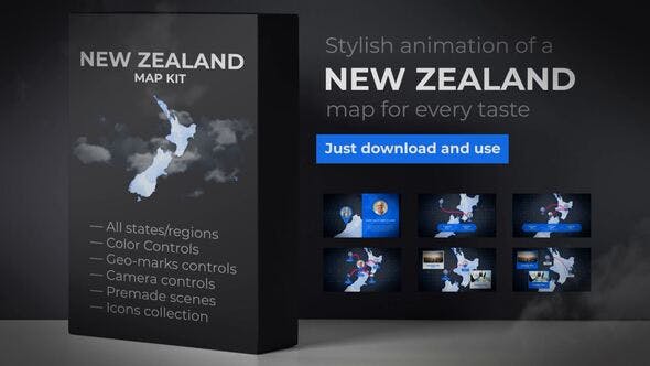 New Zealand Map Aotearoa NZ New Zealand Map Kit - Videohive 24192708 Download