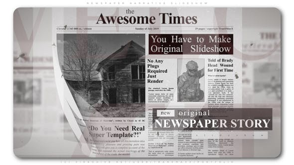 Newspaper Narrative Slideshow - 23753814 Videohive Download