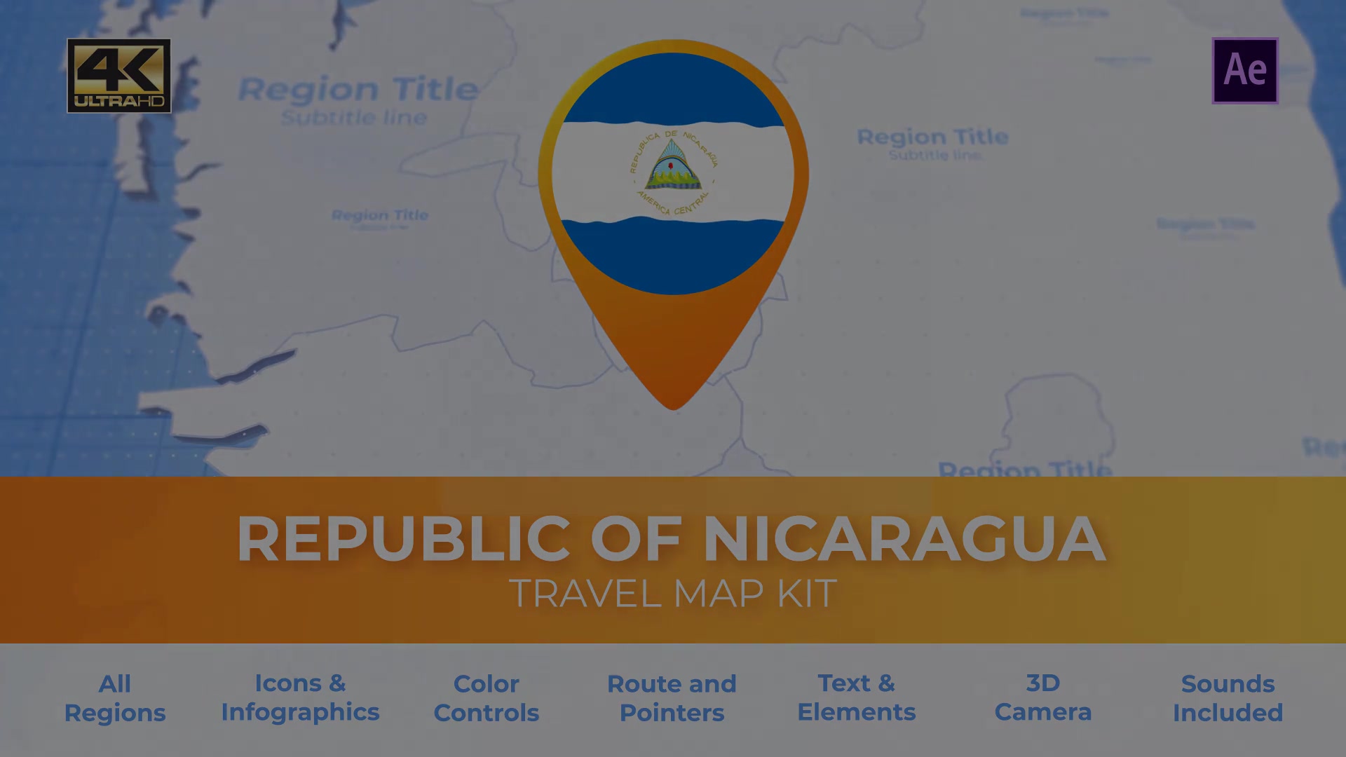 Nicaragua Map Republic of Nicaragua Travel Map Videohive 29967731 After Effects Image 13